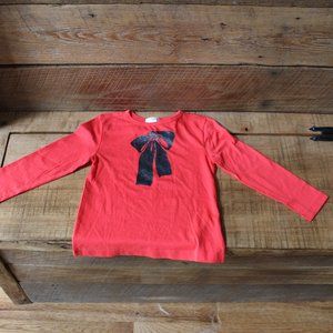 NWT crewcuts long sleeved red shirt w glitter bow